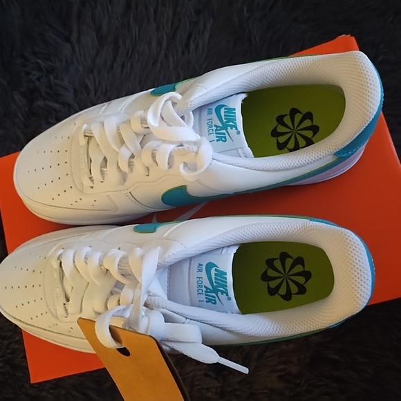 White and Teal Sneakers - Picture 7 of 8